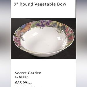 Vintage Nikko Patta Secret Garden Floral Bowl Fine China